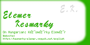 elemer kesmarky business card